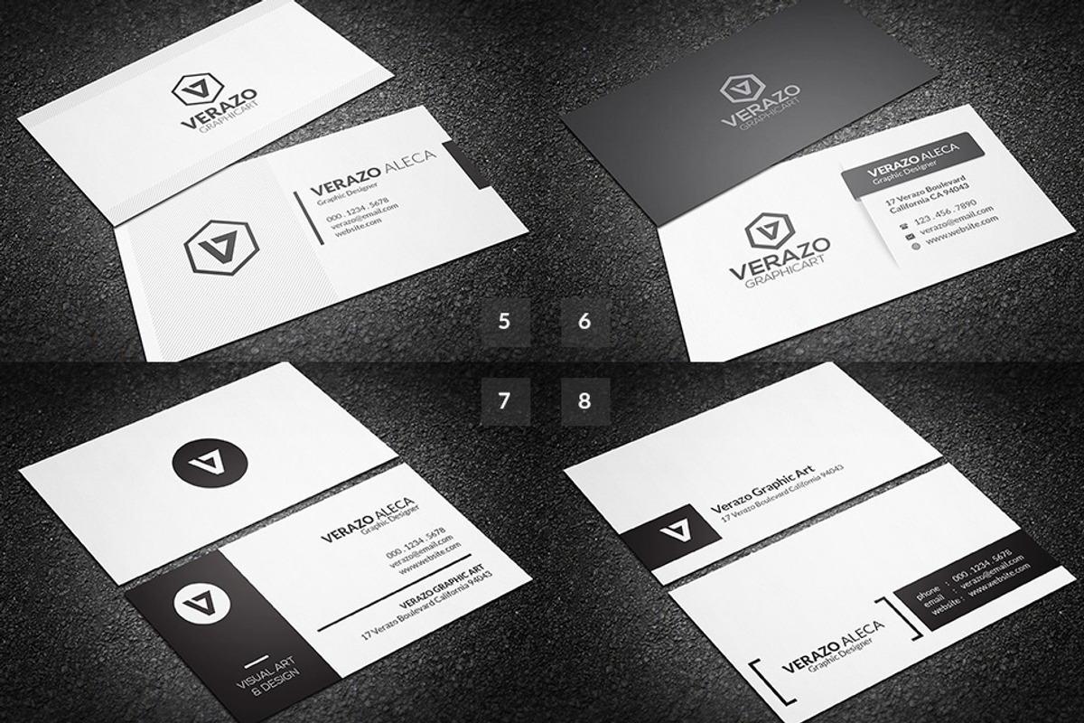 Black & White Business Card Bundle, a Business Card Template by Verazo (Photo 3 of 4)
