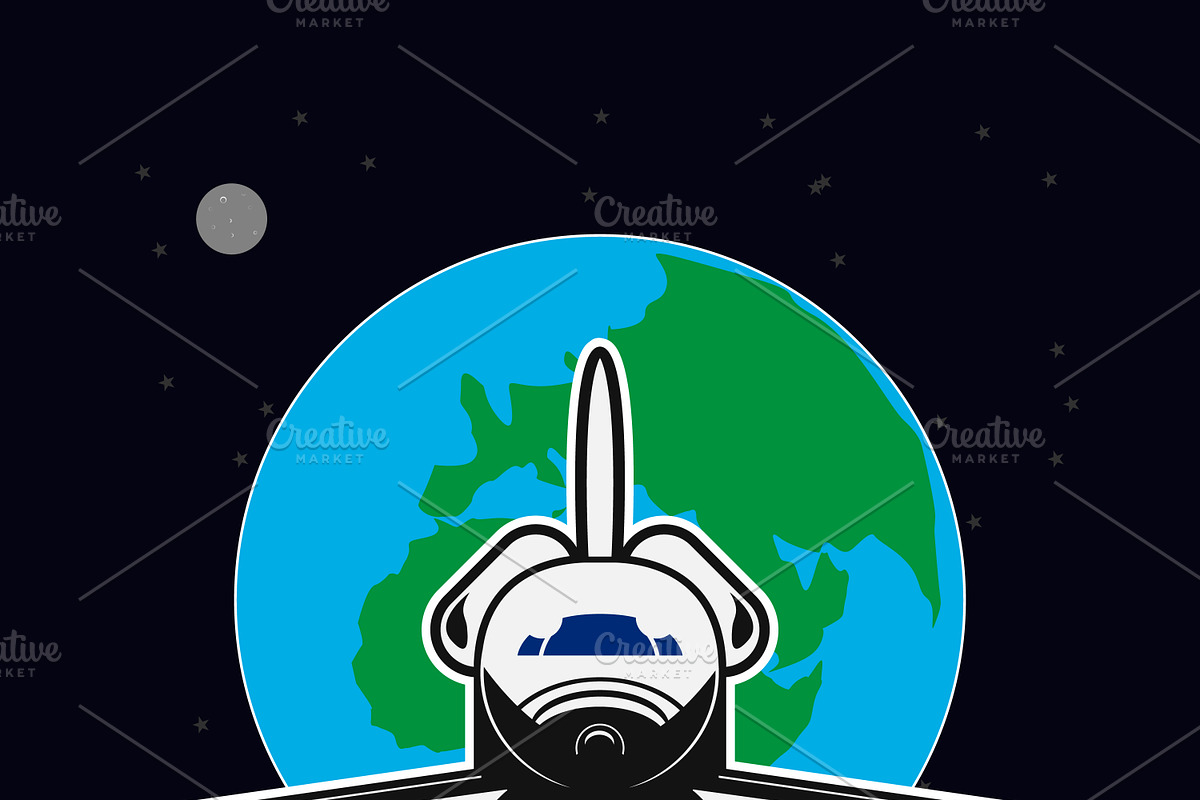 Set of vintage space logo, poster .., a Technology Illustration by pashigorov (Photo 3 of 4)