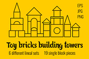 Toy bricks building towers, an Education Illustration by Primula`s shop (Thumbnail 1 of 3)