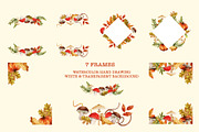 Autumn watercolor clipart set, a Seasonal Illustration by KlymchukArtworks (Thumbnail 6 of 13)