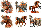 Autumn Brown Horse Clipart, an Illustration by DreamArtGraphic (Thumbnail 3 of 4)