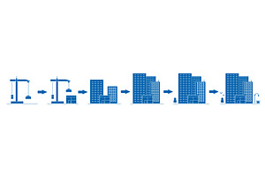 Stage of construction residential, an Illustration by Vector Creator