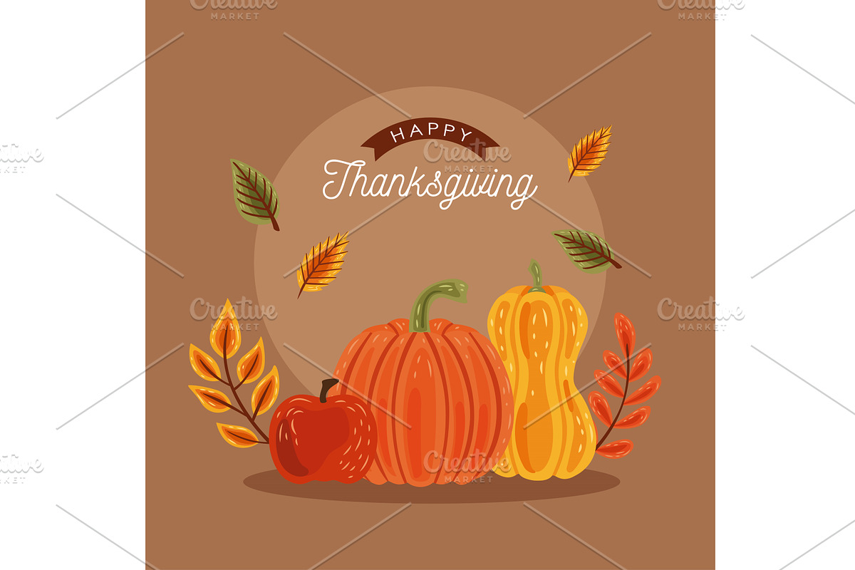 thanksgiving lettering with fruits, an Illustration by studiogstock