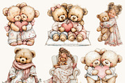 Watercolor Teddy Bear Hugs Clipart, an Object Illustration by Design Scotch (Thumbnail 4 of 9)