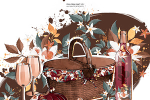 Autumn Fall Burgundy Clip Art