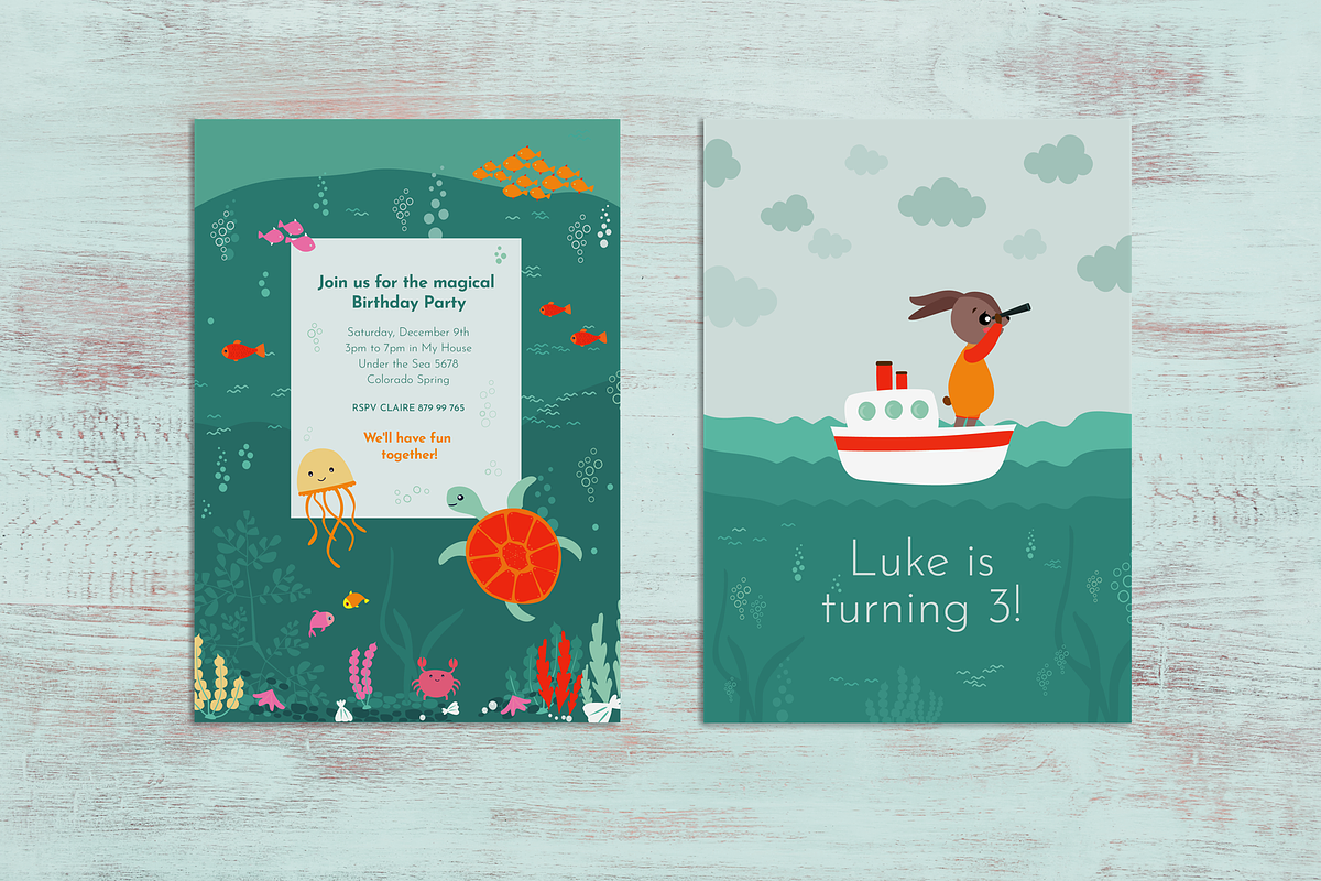Under the Sea | Birthday Invitation, an Invitation Template by Mercato del Sole