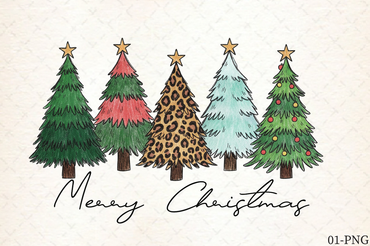Watercolor Merry Christmas Tree PNG, an Illustration by Libby Wishes (Photo 1 of 5)