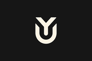 YU Letter Monogram Logo Design