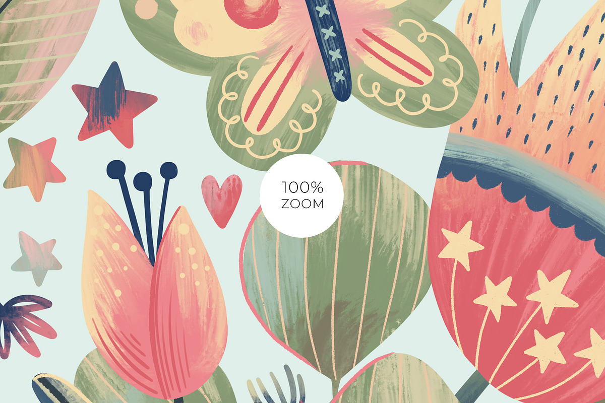 Delicate Butterflies, Floral Pattern, a Pattern Graphic by Velliniki (Photo 7 of 11)