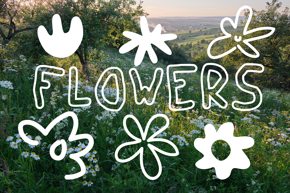 Groovy Shapes & Doodle Flowers, a Decorative Illustration by Luamor (Photo 4 of 12)