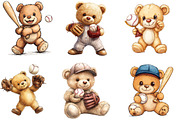 Teddy Bear Playing Baseball Clipart, an Illustration by Designking (Thumbnail 3 of 5)