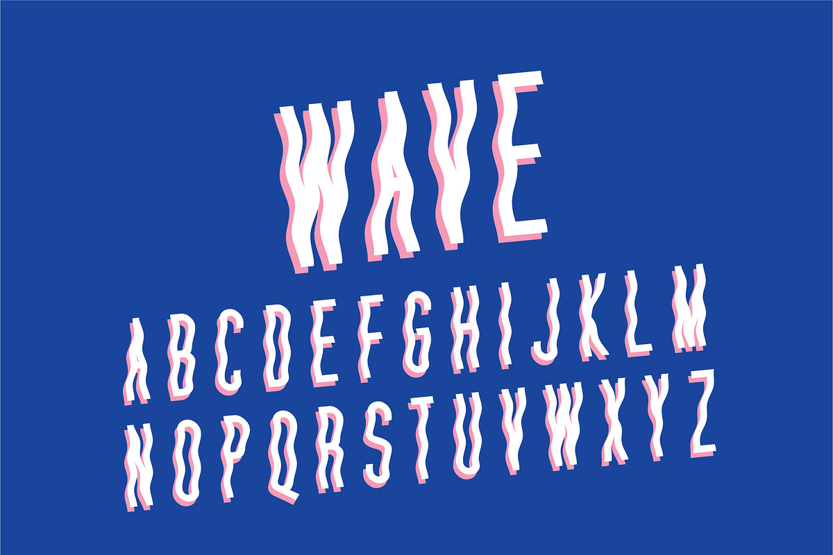 italic wave typography design vector, an Illustration by lyeyee