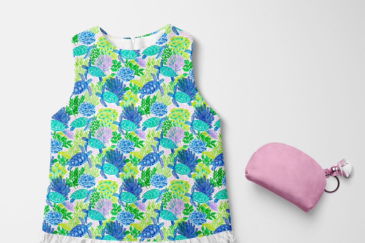 Seamless Turtle Patterns, a Pattern Graphic by The Preppy Artist (Photo 4 of 11)