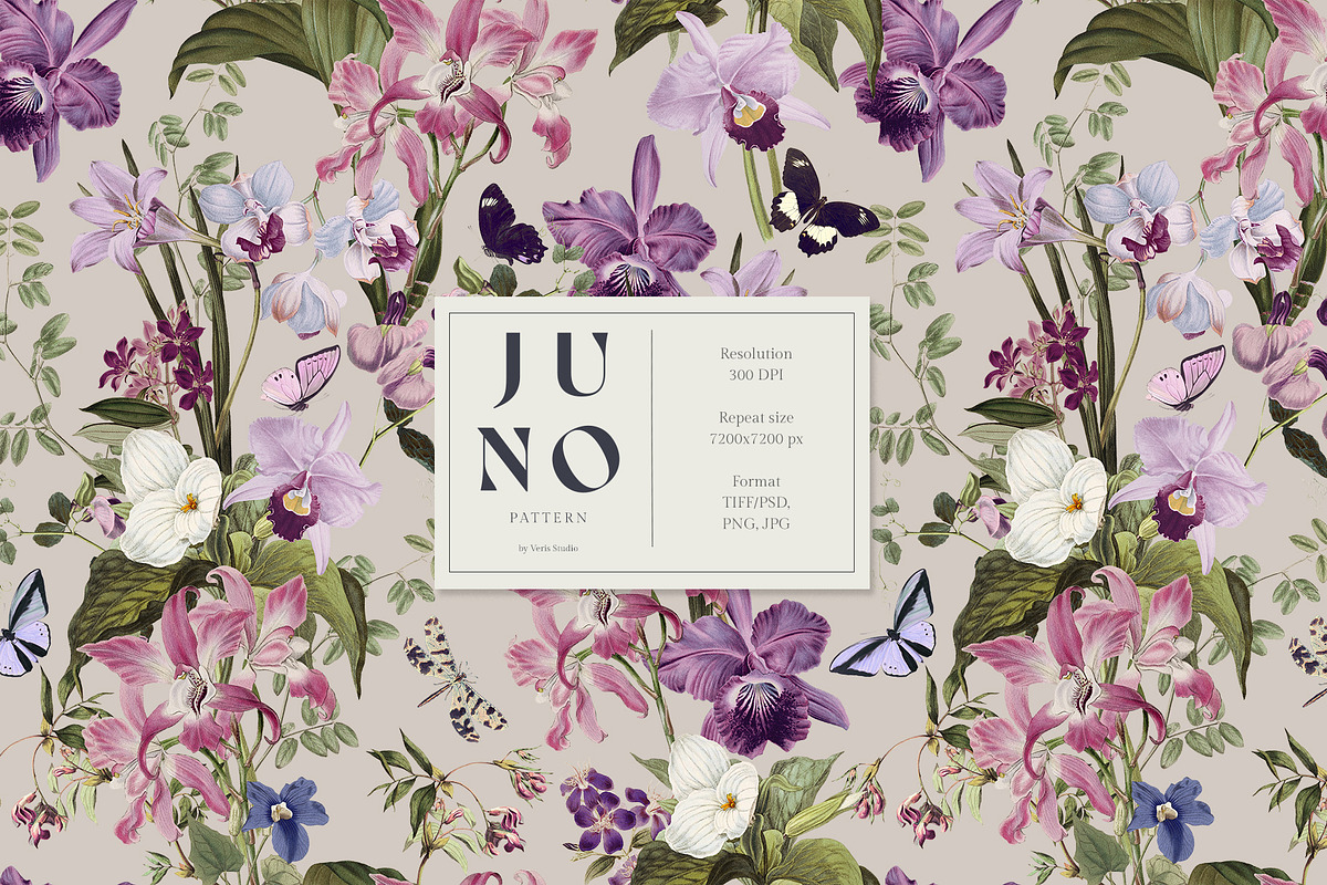 JUNO Flower Floral Seamless Pattern, a Pattern Graphic by Veris Studio (Photo 12 of 14)