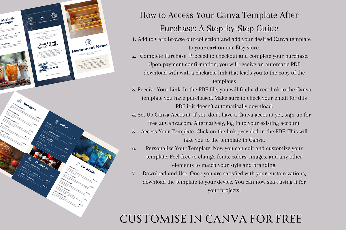 BROCHURE MENU CANVA TEMPLATE, a Marketing Template by Daring Digies (Photo 2 of 3)