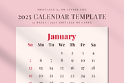 2025 CALENDAR CANVA TEMPLATE, a Stationery Template by The Little Lily Studio (Thumbnail 1 of 5)