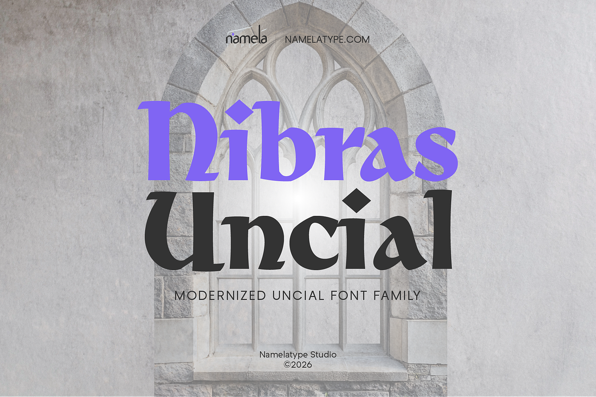 Nibras Uncial Historical Font, a Blackletter Font by Namela Studio (Photo 1 of 10)