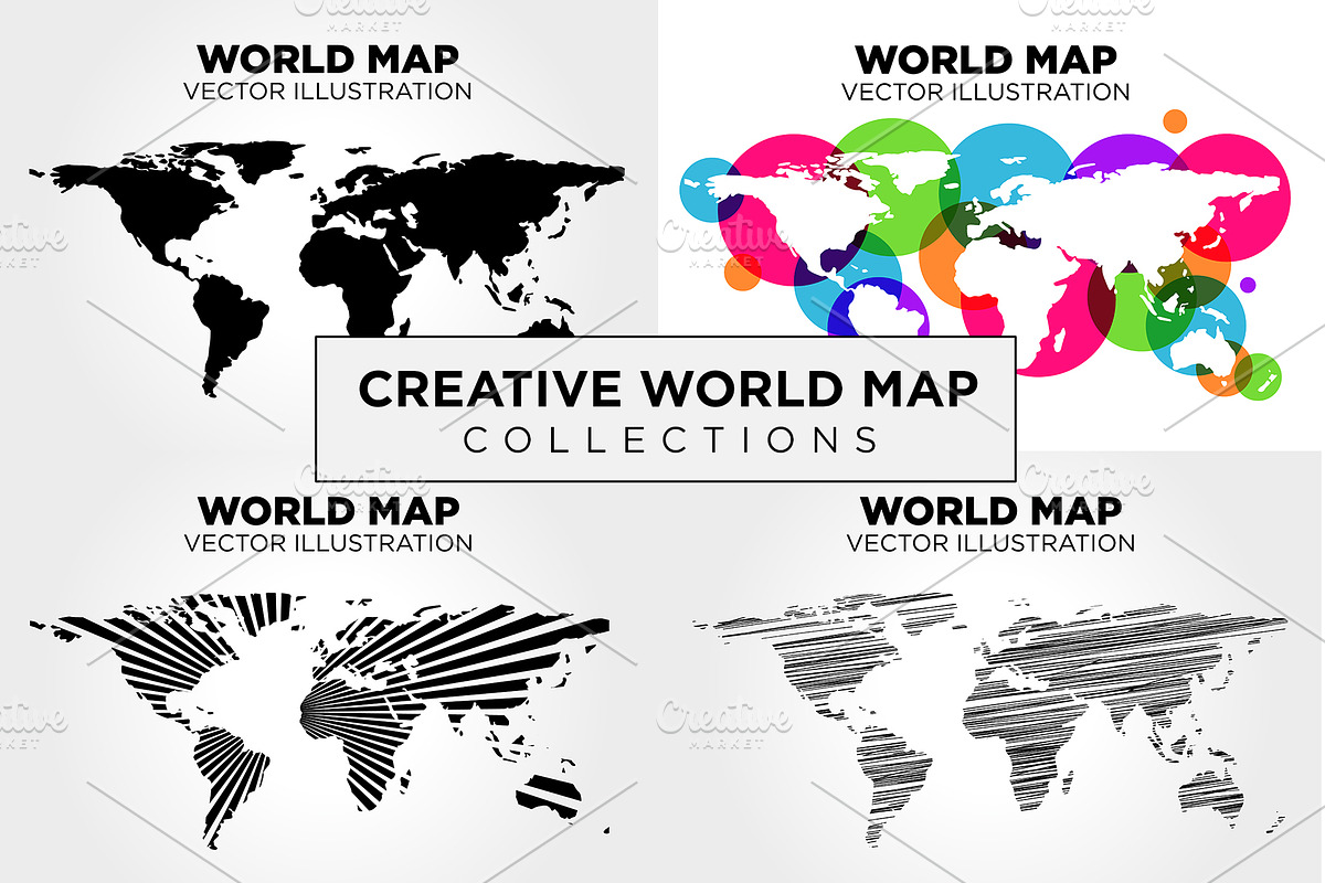 Creative World Map Vector, an Education Illustration by Toko Pak Sabar (Photo 2 of 2)