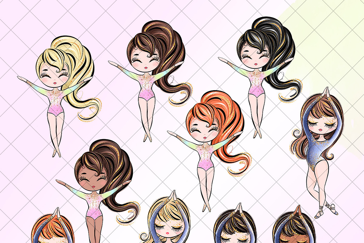 Gymnastics Clipart, a Sport Illustration by Masha  Studio (Photo 3 of 8)