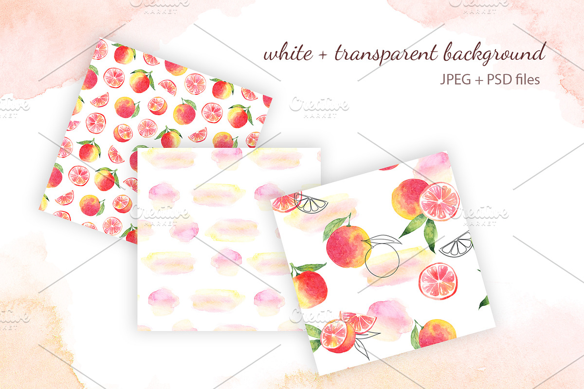 Grapefruit Watercolor Clipart, a Decorative Illustration by YuskinKot (Photo 3 of 5)