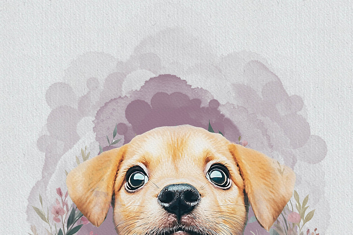 Flower Custom Watercolor Pet Art, an Action Add-On by MRI STUDIO (Photo 15 of 23)