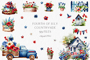 Fourth of July Watercolor Clipart, an Object Graphic by MyLittleMeow (Thumbnail 1 of 7)