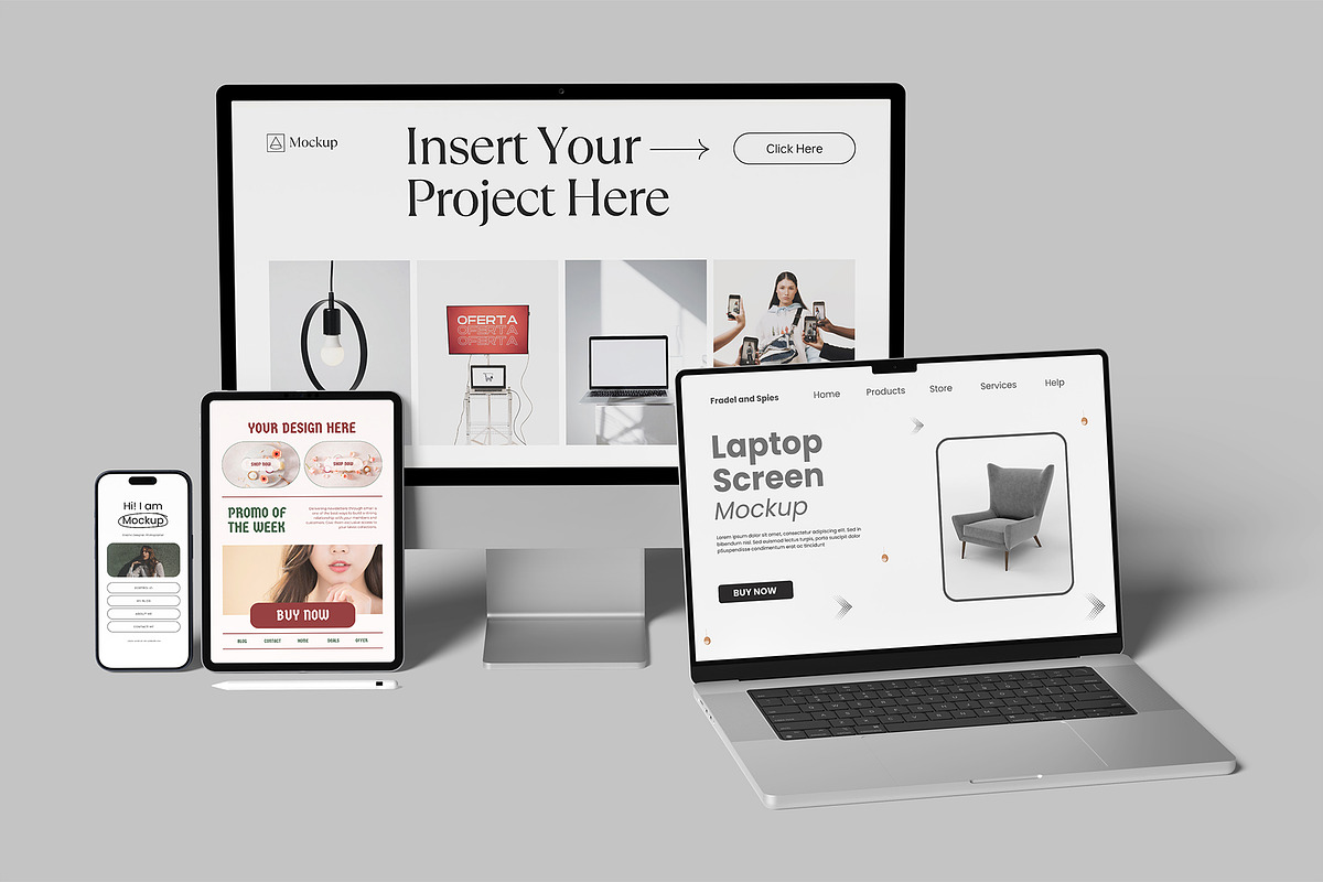 Multi Devices Responsive Mockup, a Device Mockup by lamorastudio (Photo 2 of 11)