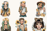 Tattoos Girls Clipart Bundle, a Person Illustration by BusyDaydesign (Thumbnail 4 of 9)