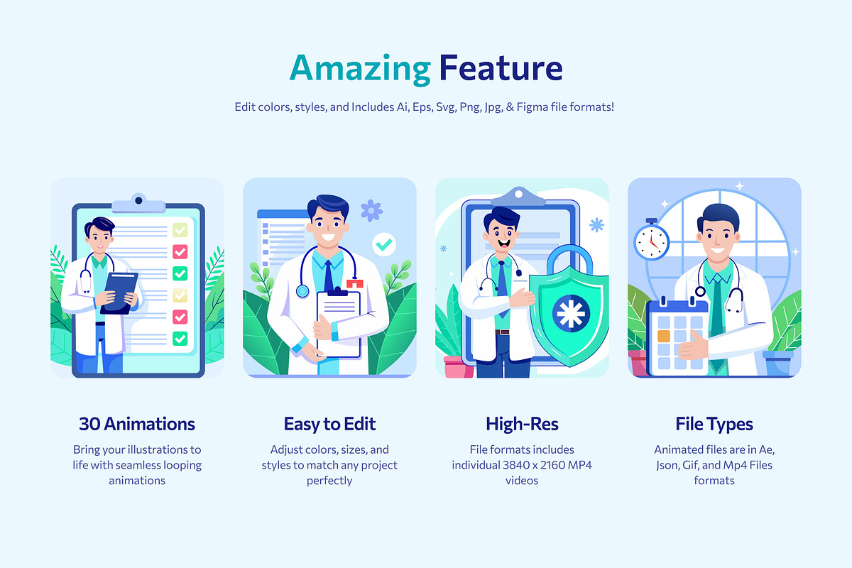 Animated Doctor Illustration Art Set