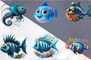 Watercolor Sea Fish Clipart Bundle., an Illustration by SVGArt (Thumbnail 3 of 8)