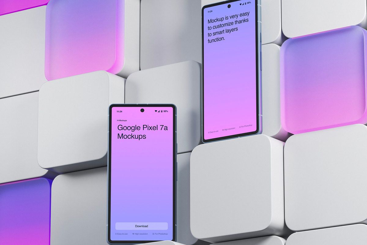 H-Mockups: Google Pixel 7a, an Android Mockup by ls.graphics (Photo 6 of 9)