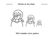 Bundle of Doodle Human Face Avatars, a Person Illustration by Designfour (Thumbnail 7 of 7)