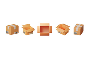 Set of 3d rendering cargo boxes with, an Object Illustration by Abscent