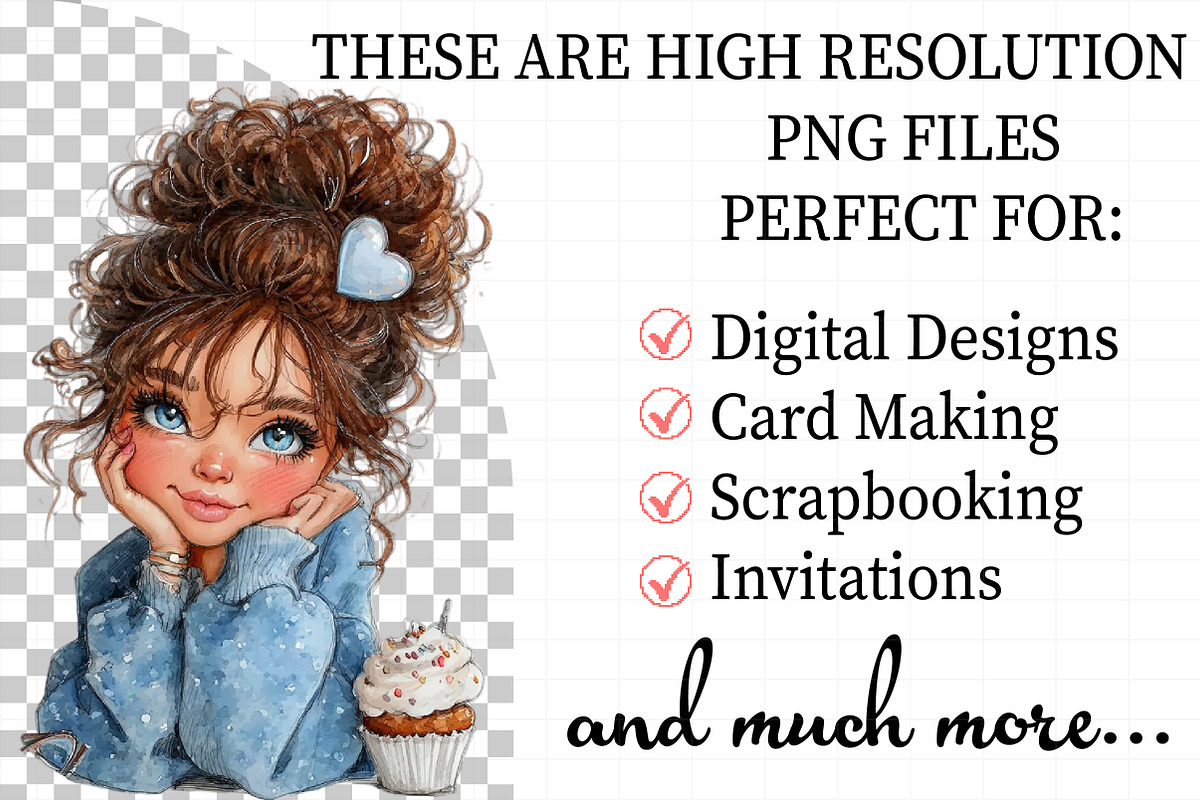 Valentine Cute Girl Clipart Png, an Illustration by Daily.Designs (Photo 2 of 8)