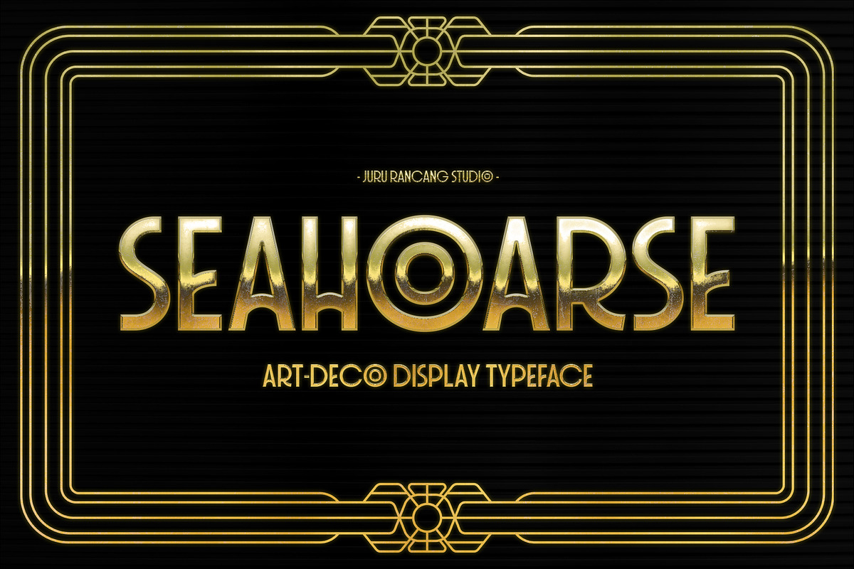 Seahoarse Art Deco Display Fonts, a Font by Juru Rancang Studio (Photo 1 of 8)