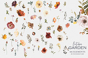 Fall Watercolor Floral Clipart Set, a Decorative Illustration by Patishop Art (Thumbnail 6 of 17)