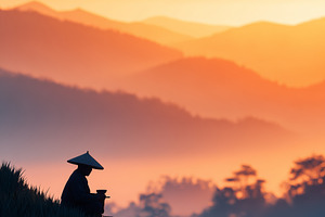 Serene silhouette of a person, a Nature Photo by MistyDay