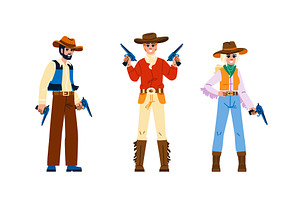 Cowboy Man Woman Vector