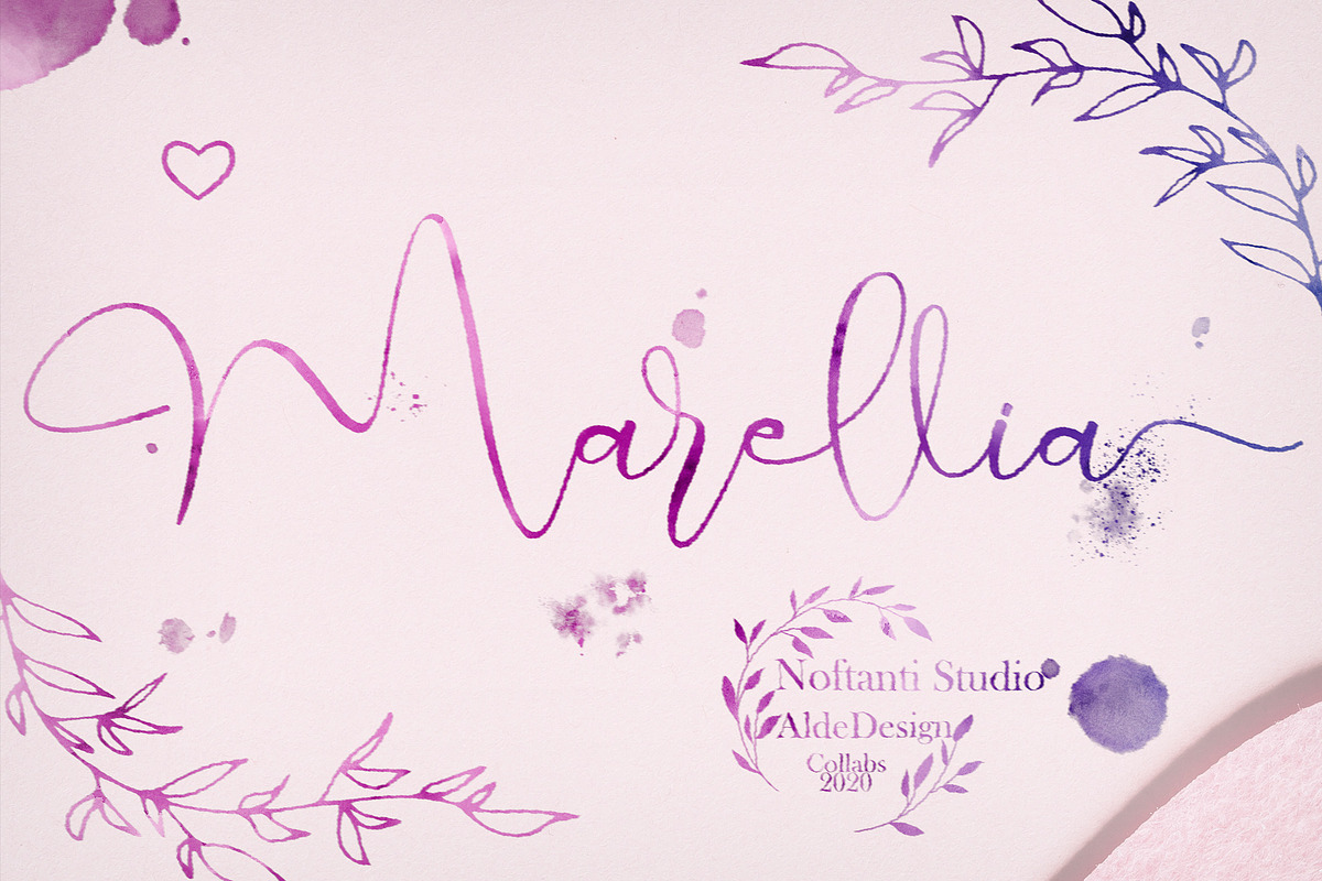 Marellia  Elegant Script Font, a Script Font by Aldedesign (Photo 1 of 9)