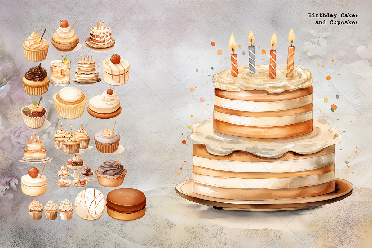 Watercolor Bronze Birthday Elegance, an Illustration by Dazzling Art Boutique (Photo 3 of 11)