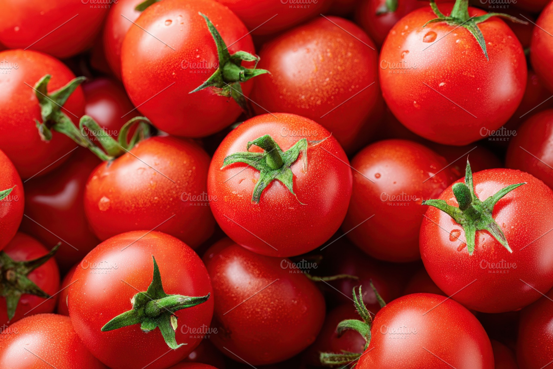 Background of ripe and red tomato cherry, a Food & Drink Photo by AlyaAnd