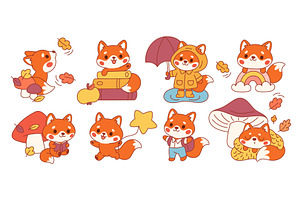 Cute kawaii fox. Little funny, an Animal Illustration by YummyBuum