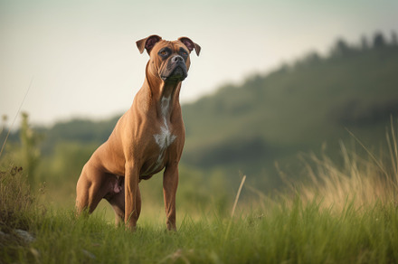 A Rhodesian Ridgeback dog is standin, a Photo by Iftikhar Alam