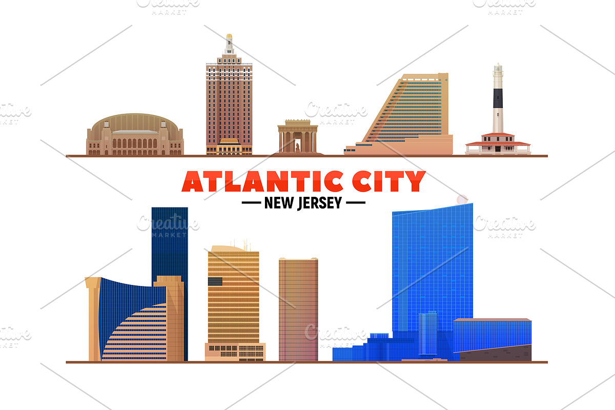 Atlantic City New Jersey skyline, an Illustration by Sky and glass (Photo 5 of 6)