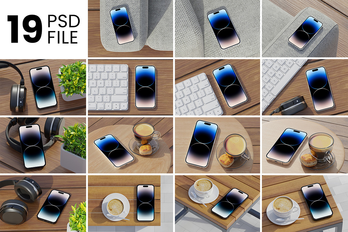iPhone 14 Pro Max Mockup Bundles, an iPhone Mockup by Graphic Aesthetic (Photo 4 of 26)
