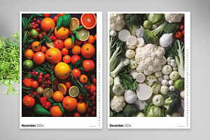 Minimalist Food 2024 Calendar