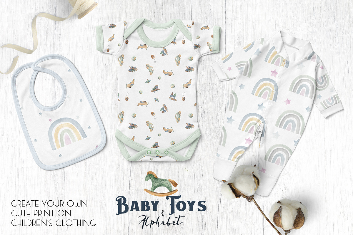 Watercolor Baby Toys & Alphabet, an Object Graphic by Ana-Sakuta (Photo 17 of 21)