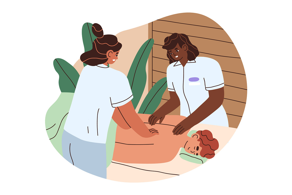 People in spa wellness salon set, a Healthcare Illustration by Good Studio (Photo 6 of 10)