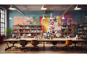 computer indoor office background ai, a Business Photo by pikepicture