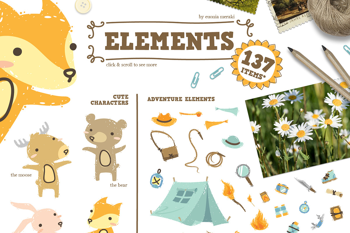 SALE Adventure Today-Camping Clipart, an Animal Illustration by Euonia Meraki (Photo 2 of 11)